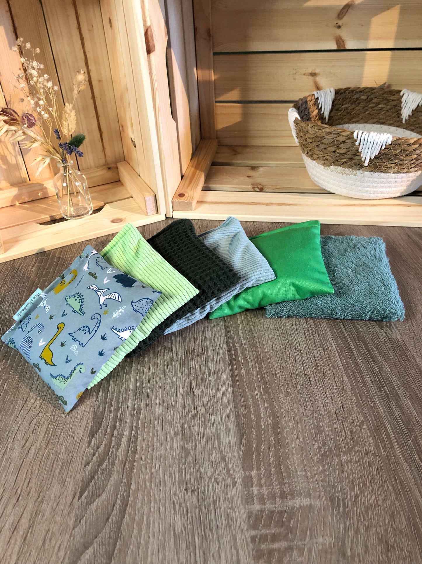 Pittenzakje Set Groen Dino - Pico's Handmade