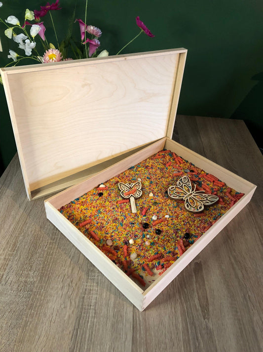 Houten speelbak laag met deksel - Pico's Handmade